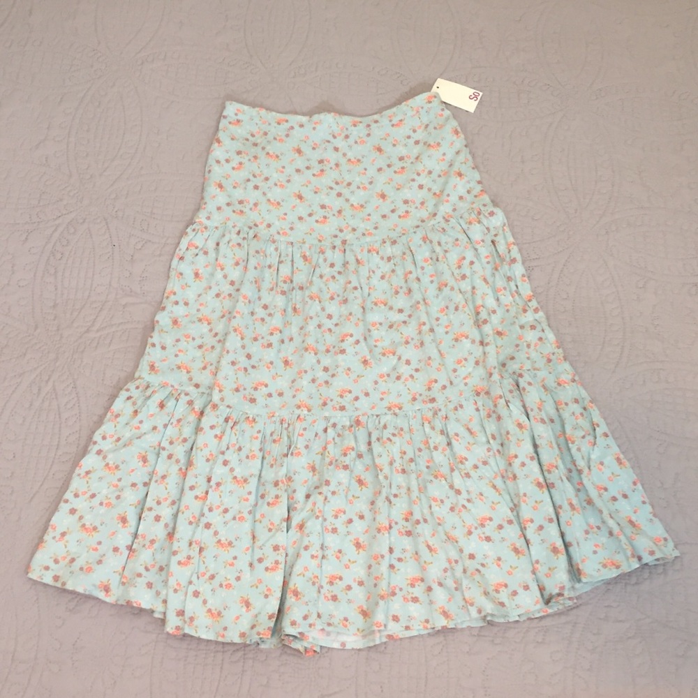 SO NWT Blue Tiered Midi Skirt